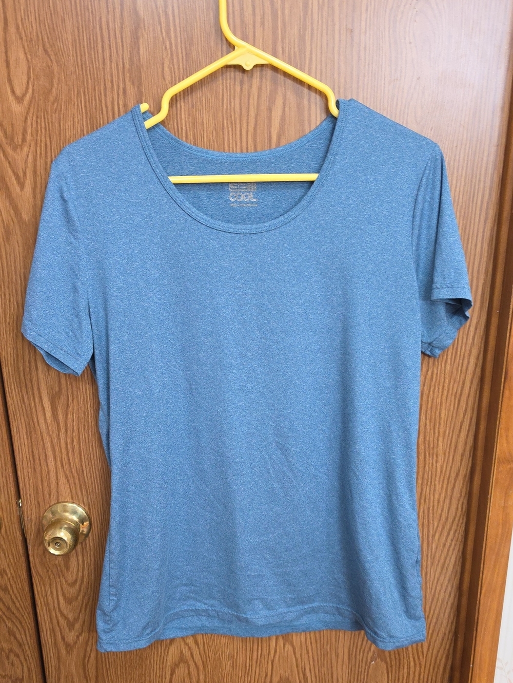 32 Degrees Heathered Blue Scoop Neck Short Sleeve Top